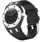 Black Swatch × AP Royal Oak Integrated Silicone Watch Strap | 8 Colours, 2 Crown Positions
