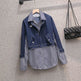 Casual Denim Jacket Fake Two-piece Suit Women EX-STOCK Canada 