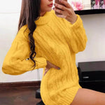 Ladies Casual Autumn Winter Oversized Mini sweater dress - EX-STOCK Canada