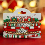Christmas Polymer Clay Color Bracelet set  Xmas gift idea - EX-STOCK CANADA