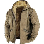 Winter Thick Fleece-lined Cotton-padded Coat Drawstring Jacket Cardigan for Men - EX-STOCK Canada