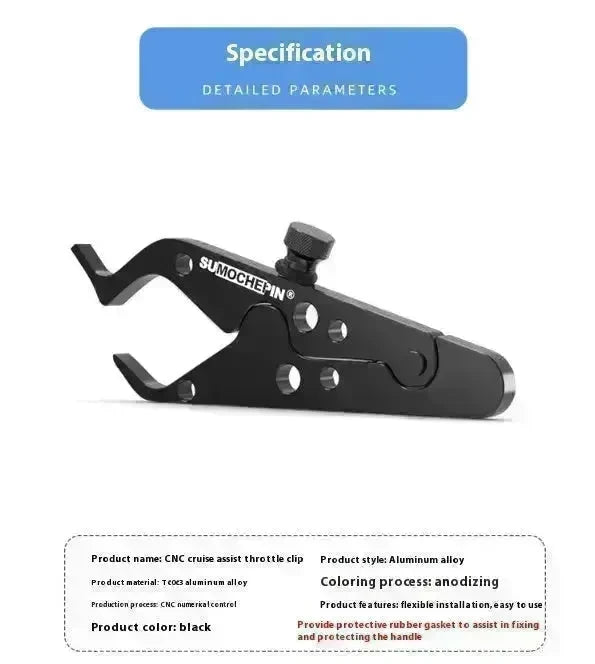 Motorcycle Throttle Grip CNC Aluminum Lock Assist Retainer Universal Cruise Control Bike Throttle Wrist Grip Handle Bar - EX-STOCK CANADA