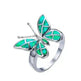 Fashion Opal Blue Butterfly Shape Ring Wedding Ring for Women - EX-STOCK CANADA