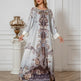 Robe Abaya à Manches Longues avec Imprimé Floral Élégant - EX-STOCK Canada