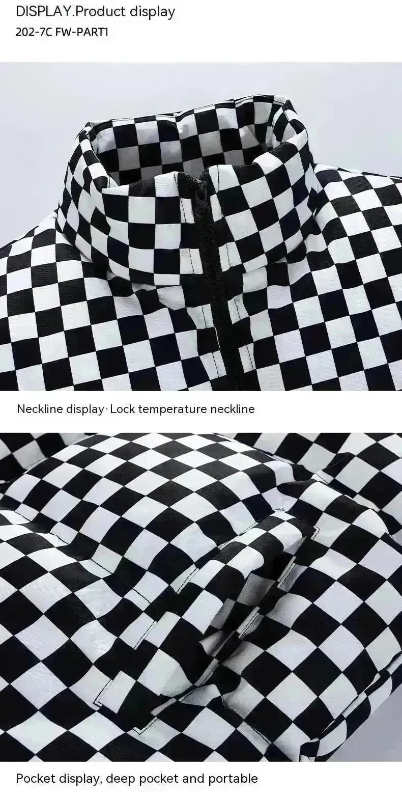 New Fall Winter Checkered Cotton padded Down Puffer Jacket men - EX-STOCK CANADA