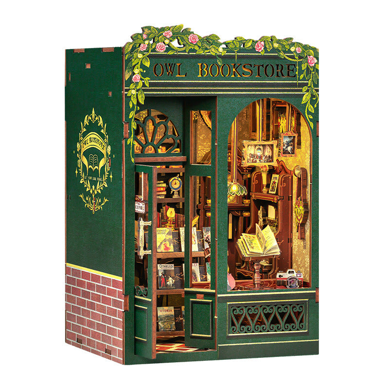 Miniature DIY Cottage Book Stand – Owl Bookstore