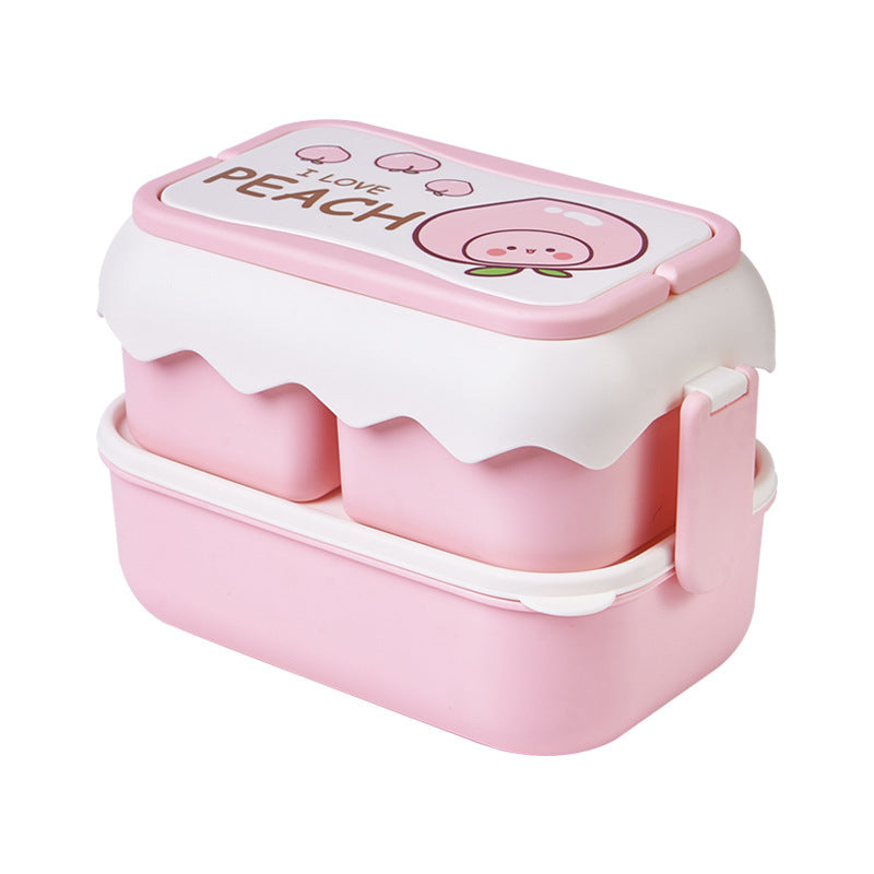 Women's Fashion Simple Cute Double-layer Large Capacity Lunch Box EX-STOCK