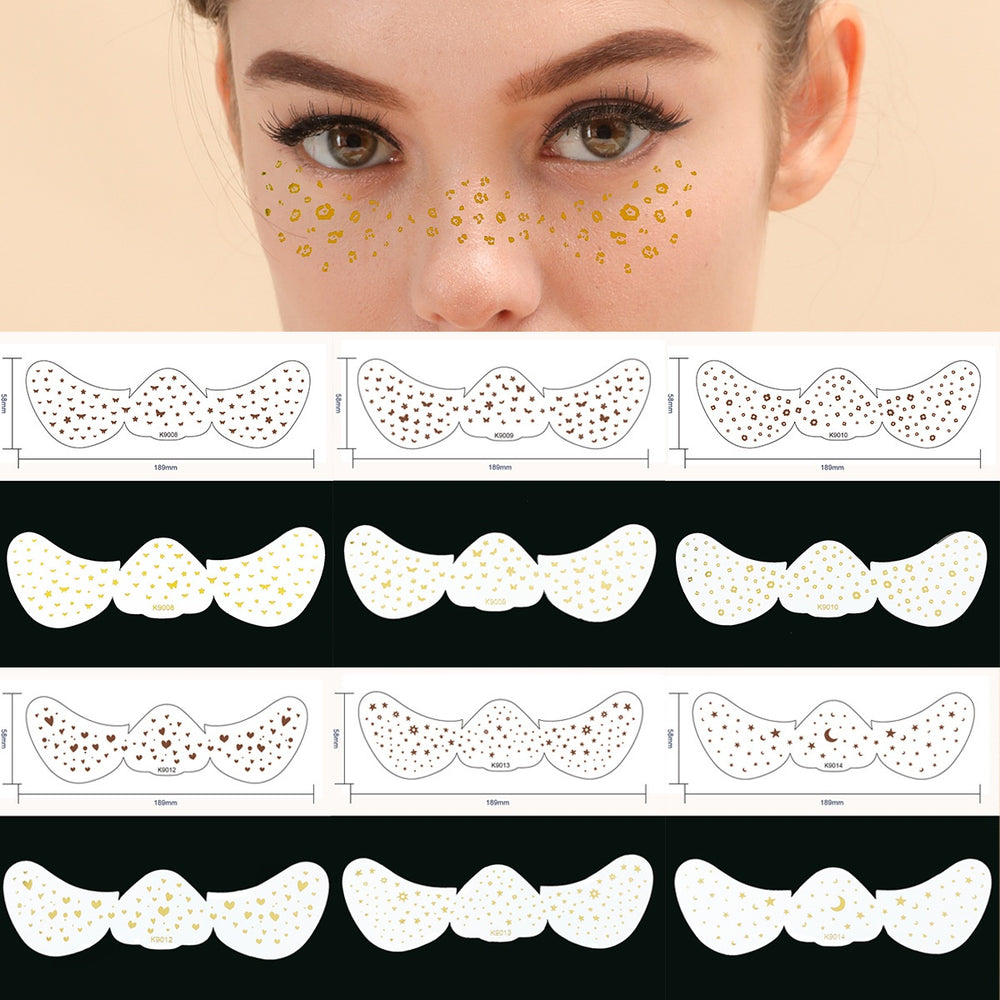 Facial Freckles Stickers – Gilding Freckle Dot Tattoo Stickers for Women (Waterproof)