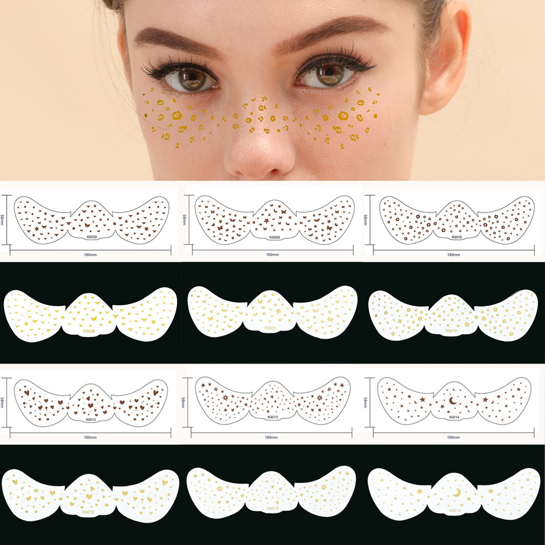 Facial Freckles Stickers – Gilding Freckle Dot Tattoo Stickers for Women (Waterproof)