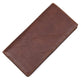 Men's Dark Brown Crazy Horse Leather Long Wallet, 19 × 9 cm