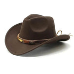 Ethnic Style Metal Feather Western Denim Top Hat Cowboy hat - EX-STOCK Canada