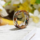 Handmade DIY romantic dry flower Real wood resin ring gold / silver paper inside ring women wedding party ring gifts for the lover - EX-STOCK Canada