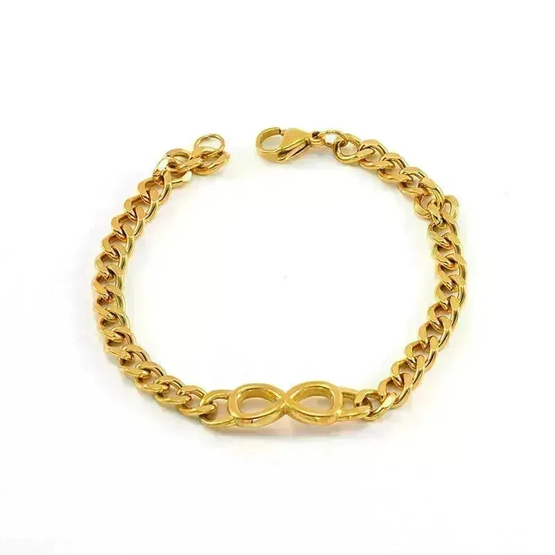Fashion Stainless Steel Cuban Link Chain Bracelet Numbers - EX-STOCK CANADA