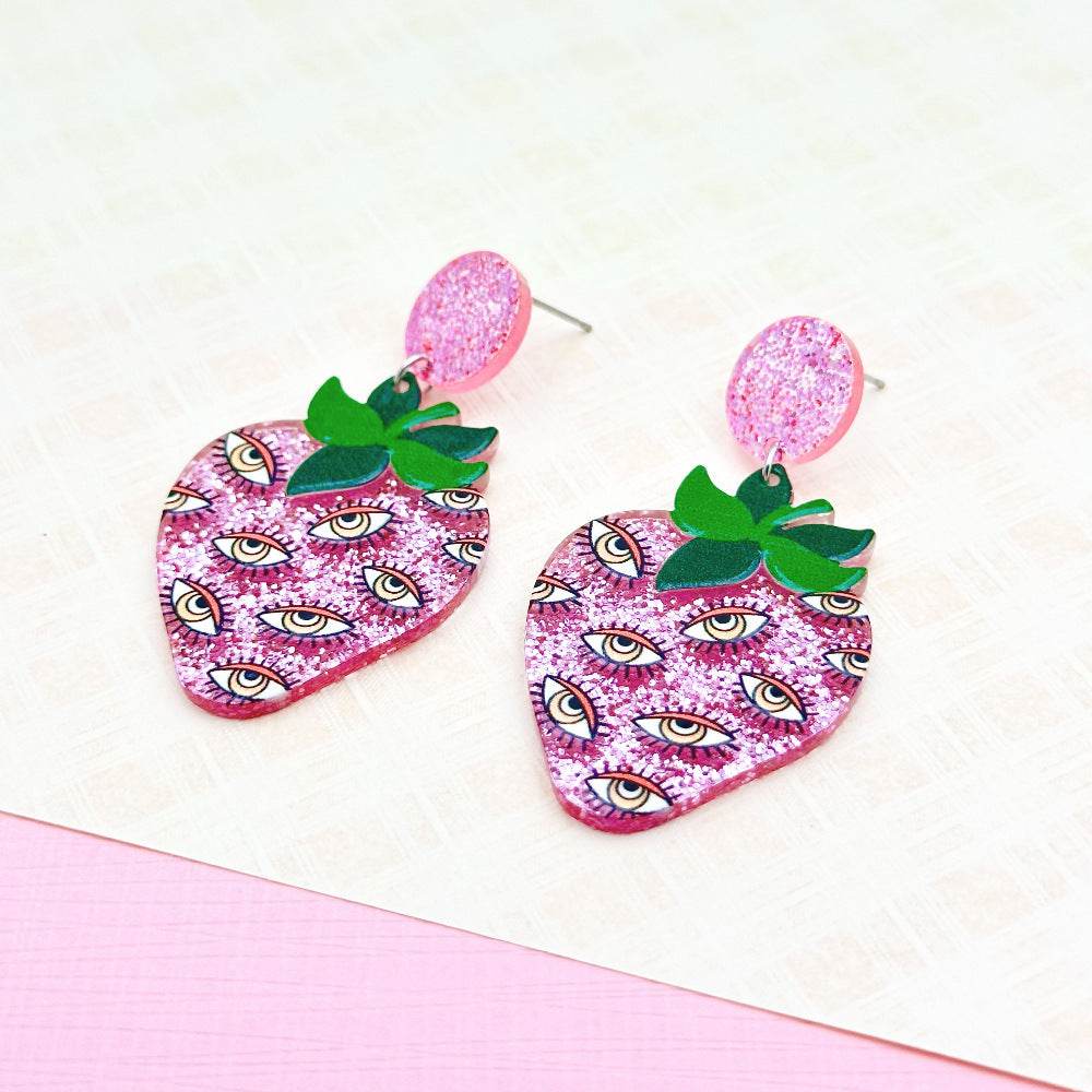 Halloween Day Ornament Colorful Ghost Eyes Funny Acrylic Earrings For Women - EX-STOCK Canada