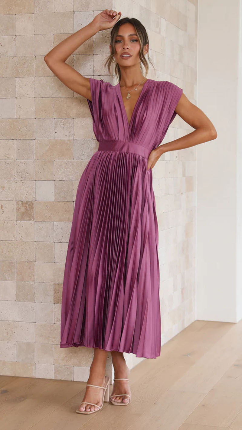 Summer V-neck Pleated Dress INS Fashion Casual Loose Zip Sleeveless Dresses For Women Clothing 