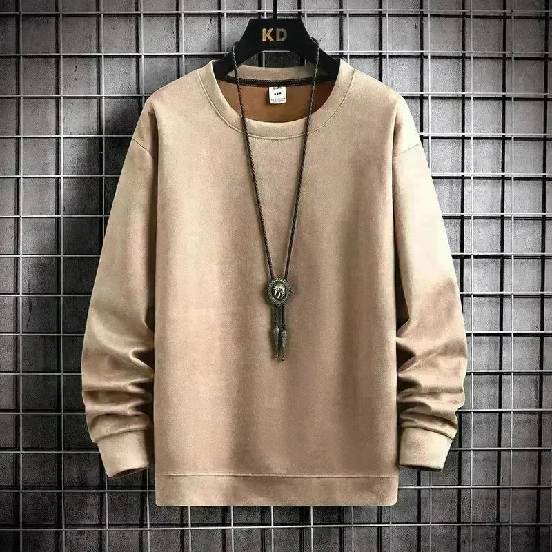 Suede Sweatshirt Men's Spring And Autumn New American Style Pullover - EX-STOCK CANADA