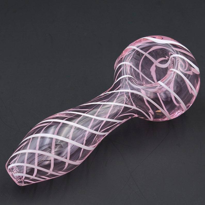Color Stripes Glass Crafts Hookah Pipe - EX-STOCK Canada