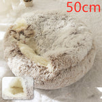 2 In 1 Dog And Cat Bed Pet Winter Bed Round Plush Warm Bed House Soft Long Plush Pets Bed Pet Products EX-STOCK Canada 