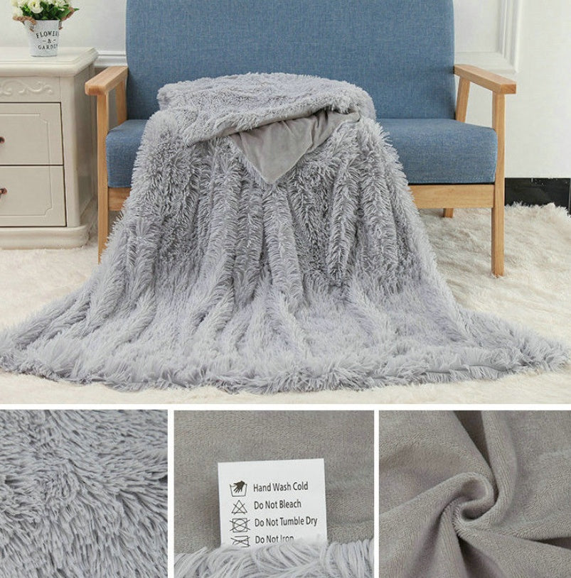 Plush Blanket Double-layer Blanket Multifunctional EX-STOCK Canada 