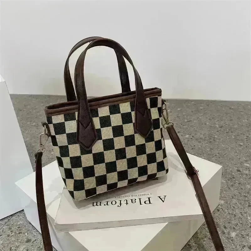 Fashion Houndstooth Shoulder Bags Portable Checkerboard Handbags All-match Messenger Crossbody Bag Women - EX-STOCK CANADA