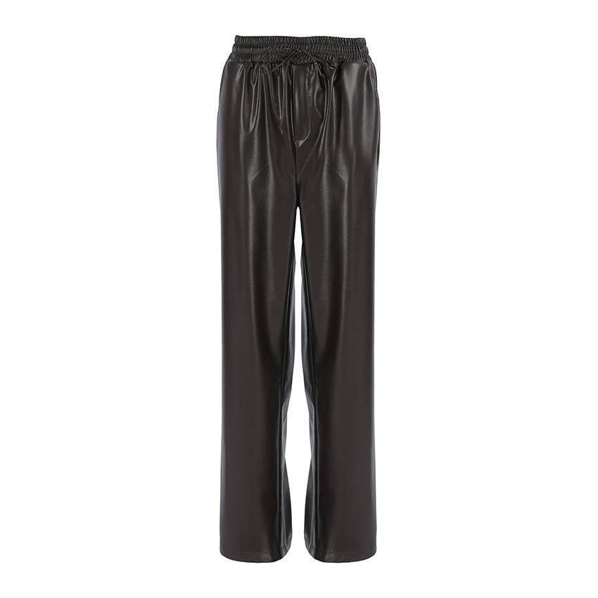 Casual Leather High-waisted Work Formal Trousers Pant women - EX-STOCK Canada