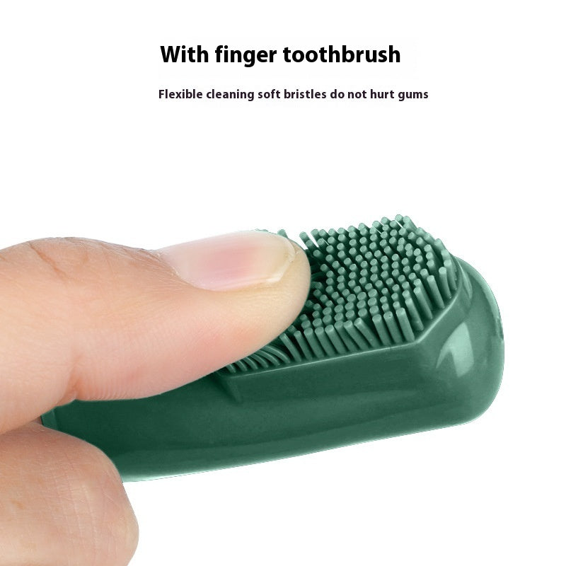 Pet Toothpaste Toothbrush Set Cat And Dog Finger Stall Cleaning Pet Supplies 