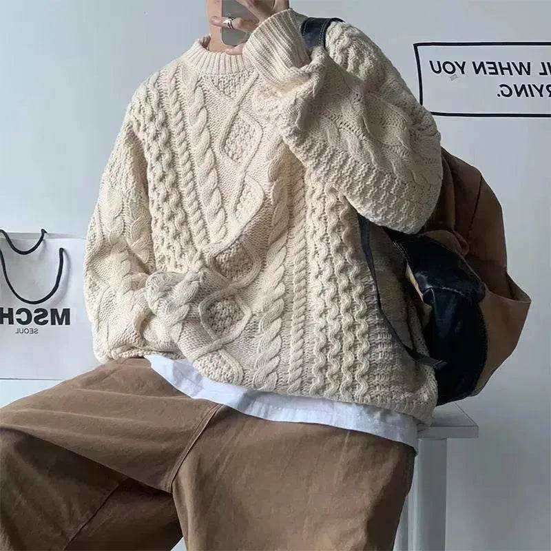Teenager's Oversized Knitted Pullover sweater for men Street Hip Pop style - EX-STOCK Canada