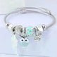 DIY Beaded Owl Angel Wings Pendant Stainless Steel Bracelet - EX-STOCK CANADA