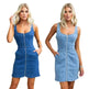 Spring And Summer Casual Slim Fit Denim Sleeveless Dress - EX-STOCK CANADA