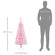 4 Ft Flocked Pencil Christmas Tree, Artificial Christmas Tree With Realistic Branches, Auto Open And Steel Base, Pink EX-STOCK Canada 