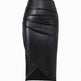 Front Split Leather Skirt Formal Office Work High Waist Sheath midi black Skirt - EX-STOCK Canada