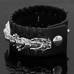 Viking Pirate Kelte Dragon Leather Gothic Bracelet for men - EX-STOCK CANADA