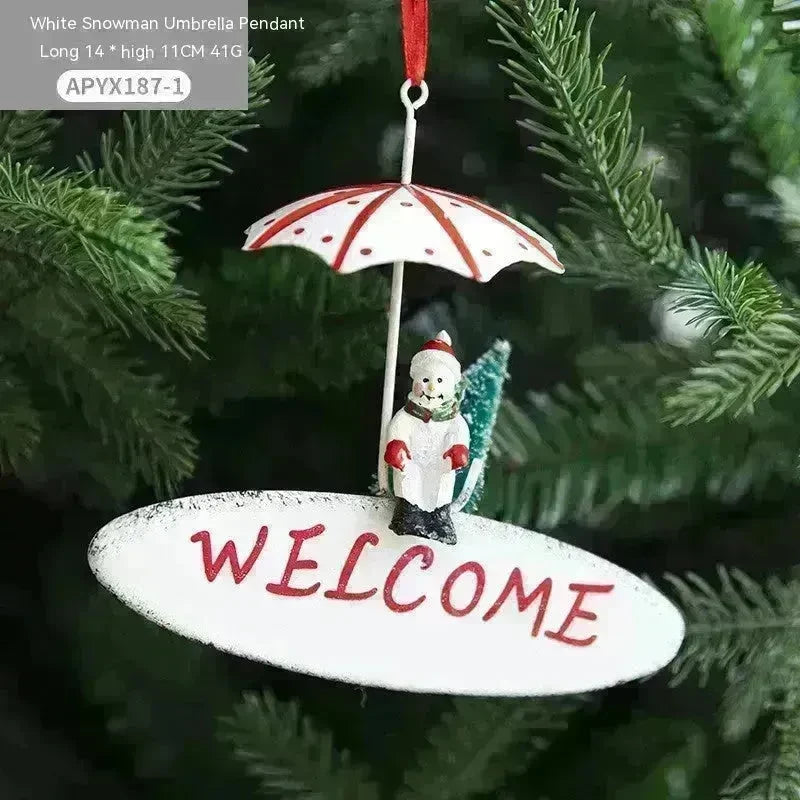 Nordic Iron Christmas Hot Air Balloon Parachute Pendant Creative Decorations Tree Charms Hangings - EX-STOCK CANADA