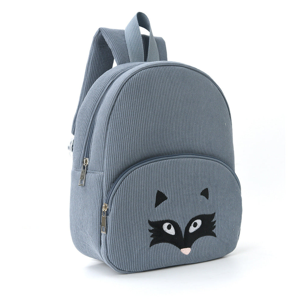 Embroidered Cute Bear Backpack Corduroy EX-STOCK