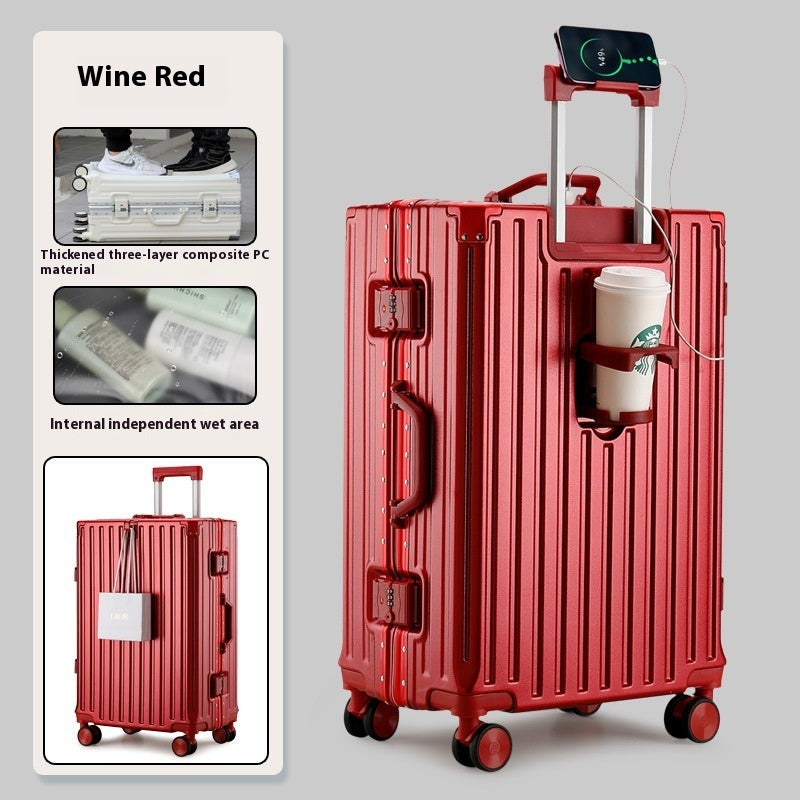 Large Capacity Travel Aluminum Frame Password Luggage | EX-STOCK Canada 