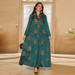 Middle East Muslim Robe Dubai V-neck Dress - EX-STOCK Canada