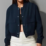 Oversized Fashion Button down Cropped Jacket outwear top for women - EX-STOCK Canada