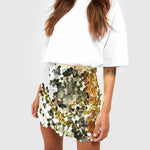 High Waist Sequined Mini Skirt - EX-STOCK Canada