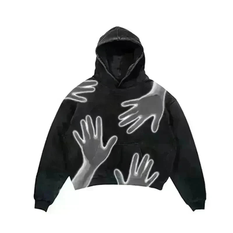 Men's And Women's Fashion Punk Design Fleece Printed Hoodie top - EX-STOCK CANADA