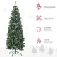 6' Artificial Pencil Christmas Tree With Snow Frosted Branches, Auto Open, Steel Base EX-STOCK Canada 