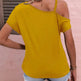 Women Clothes Off Shoulder Blouse Summer Irregular Design Tops Shirt - EX-STOCK CANADA