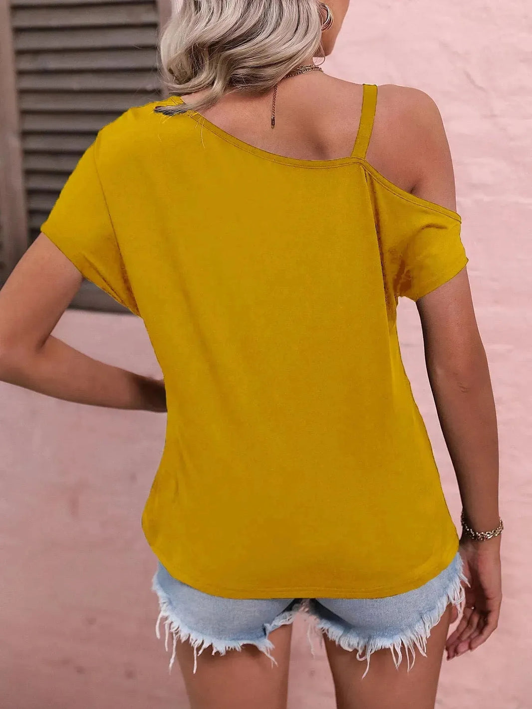 Women Clothes Off Shoulder Blouse Summer Irregular Design Tops Shirt - EX-STOCK CANADA