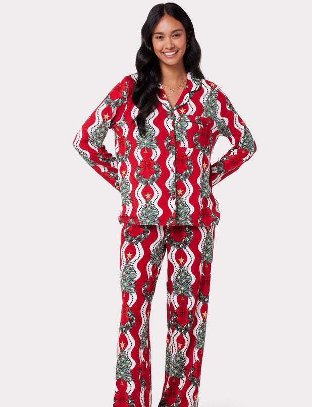 Christmas Printed Long-sleeved Trousers Autumn Ladies Home Leisure Suit EX-STOCK Canada 