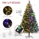 6 Foot Prelit Artificial Christmas Tree With Dual Colour LED Light, Hinged Xmas Tree For Home Office Holiday EX-STOCK Canada 
