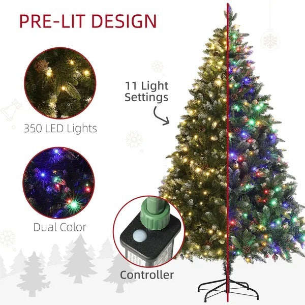 6 Foot Prelit Artificial Christmas Tree With Dual Colour LED Light, Hinged Xmas Tree For Home Office Holiday EX-STOCK Canada 