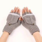 Wool Fingerless Gloves Women's Warm Fashionable Knitted Half Finger Oversleeves - EX-STOCK Canada