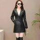 Elegant Fashion Slim fit Long Sleeve Leather Mini Blazer Dress - EX-STOCK CANADA