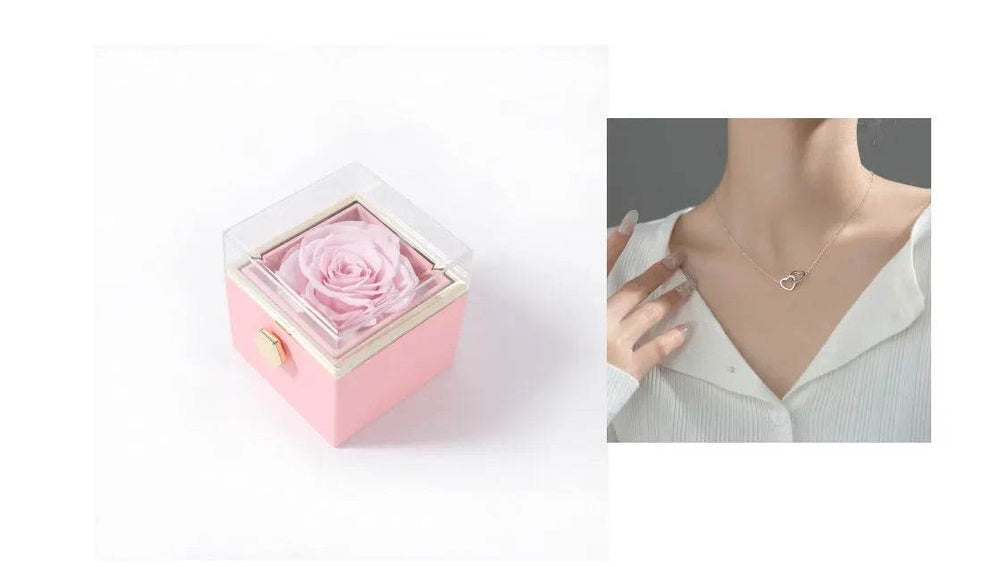 Fashion Acrylic Rotating Valentine Rose Jewelry gift Box - EX-STOCK Canada