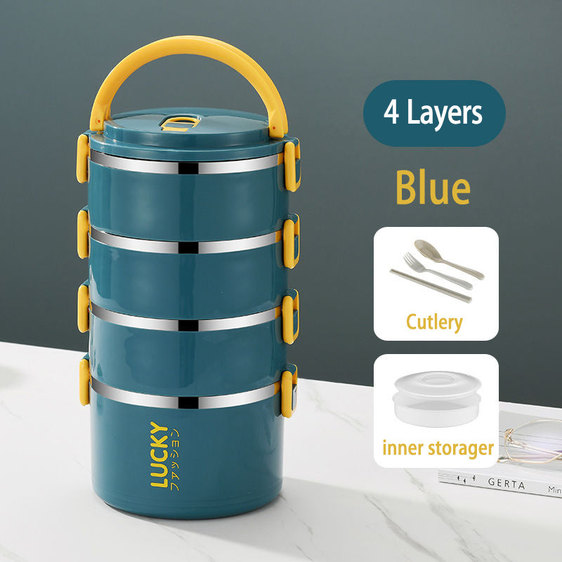 Stainless Steel Microwave Oven Sealed Insulated Lunch Box With Lid EX-STOCK