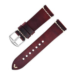 Discoloring Oil Wax Top Layer Cowhide Watch Strap - EX-STOCK Canada